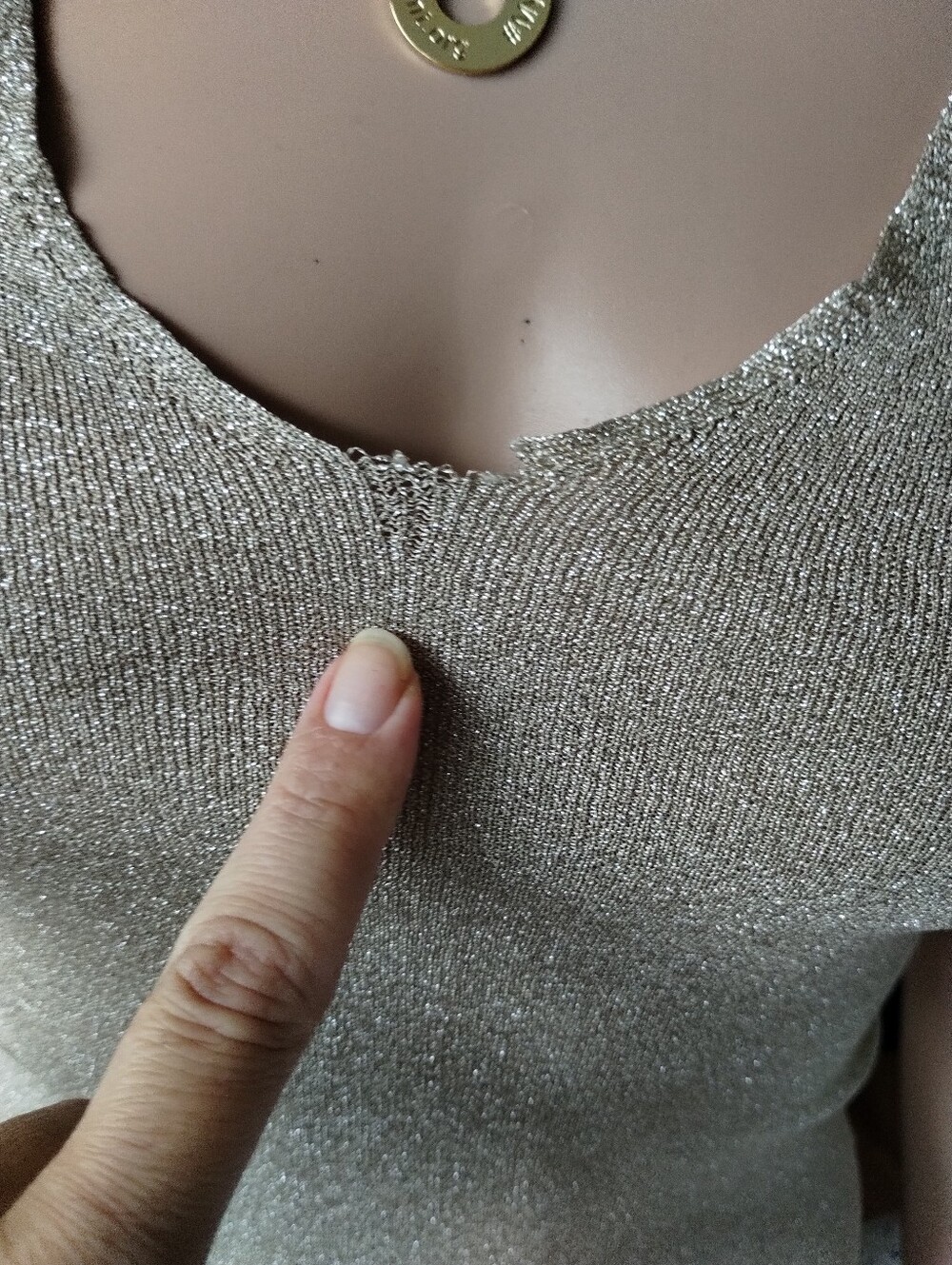 Brunello Cucinelli Metallic Cream Bodysuit- Elegant Shimmer Small - Picture 3 of 11